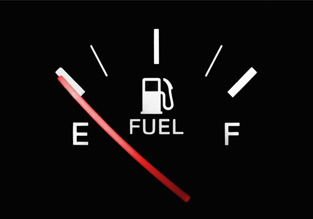 Fuel gauge on empty