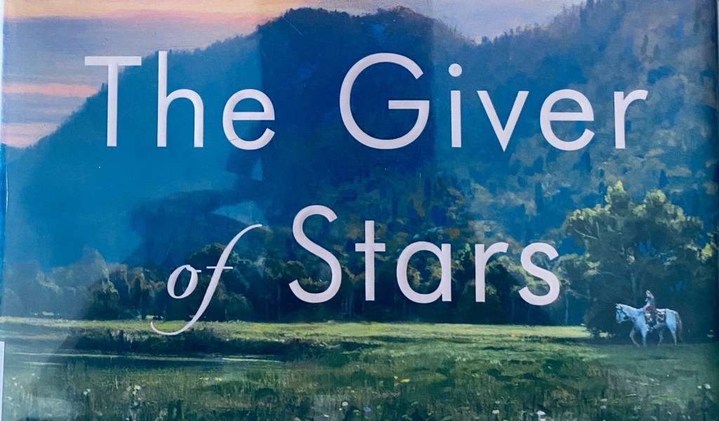 A close-up of the title The Giver of Stars from that book cover.